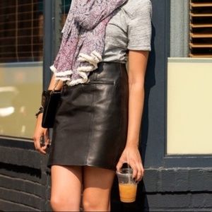 Ann Taylor Leather High Waisted Skirt Black Size 0
